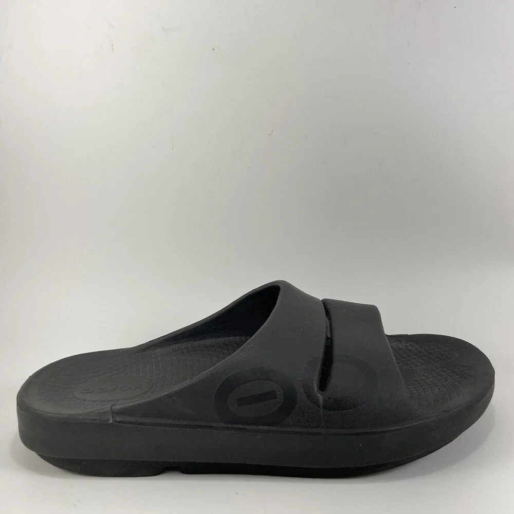 Oofos Ooahh Comfort Slide Mens Size 9, Womens Size 11 Black Recovery Sandals